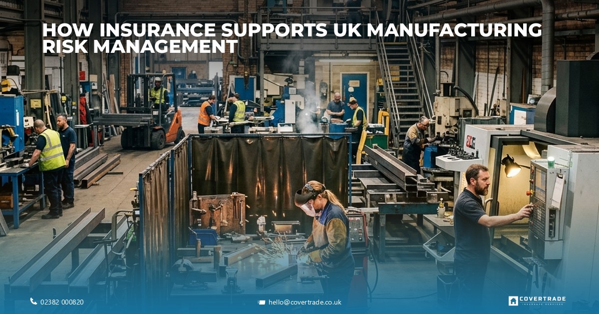 UK manufacturing facility with machinery and workers